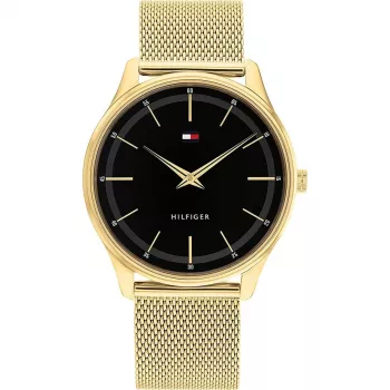 Relógio de quartzo analógico de homem Tommy Hilfiger 1710469 40mm mostrador azul bracelete de pele castanha