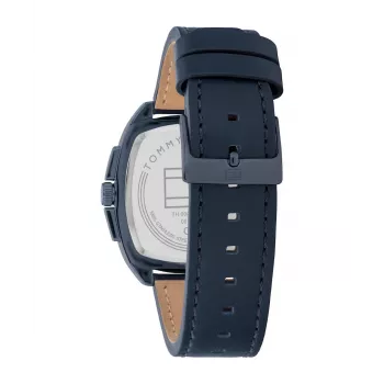 Tommy Hilfiger Relógio de homem 1710558 analógico de quartzo 40 mm mostrador azul pele castanha
