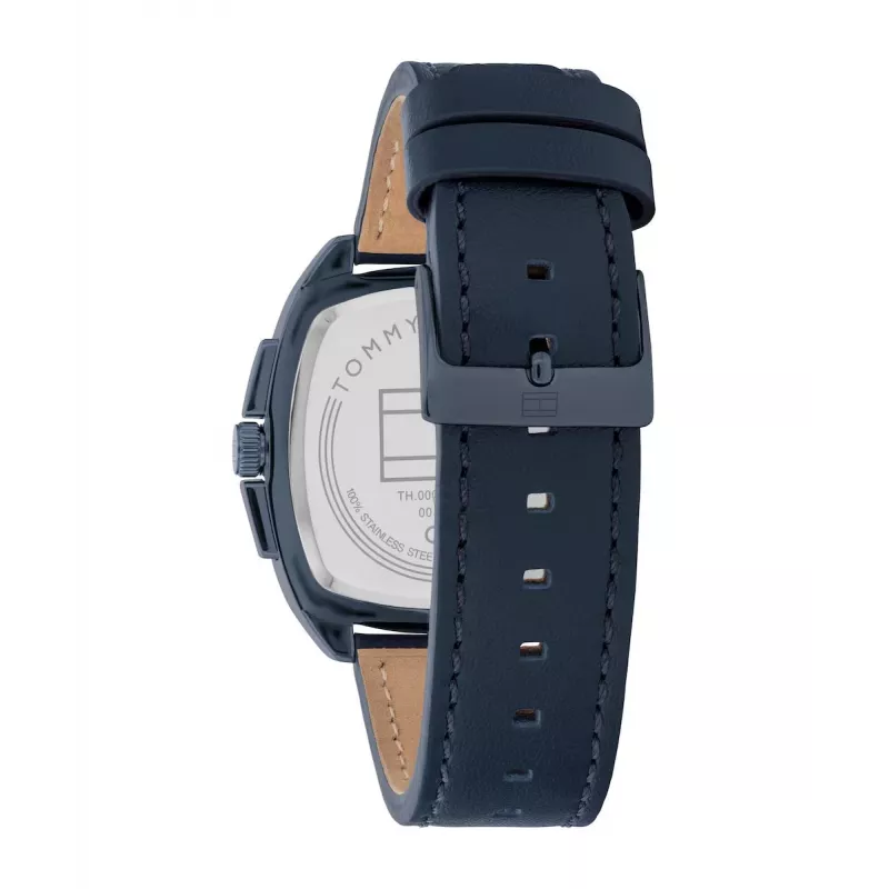 Tommy Hilfiger Relógio de homem 1710558 analógico de quartzo 40 mm mostrador azul pele castanha