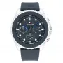 Relógio de quartzo analógico Tommy Hilfiger para homem 1710687 48 mm aço inoxidável mostrador azul