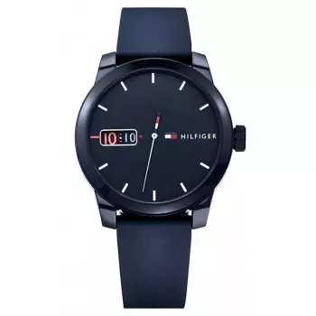 Tommy Hilfiger Relógio de homem 1791381 analógico de quartzo 42mm mostrador azul pele castanha