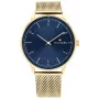 Relógio de quartzo analógico para homem Tommy Hilfiger 1791877 43mm aço inoxidável mostrador azul