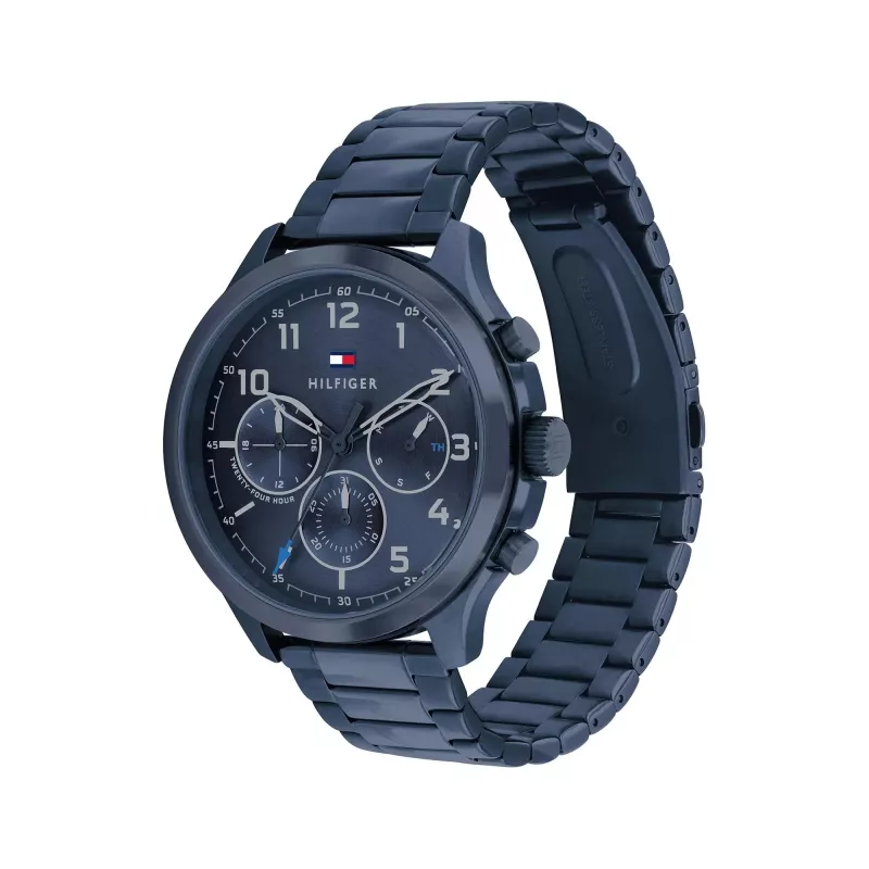 Relógio de quartzo Tommy Hilfiger Damon para homem 1791853 44 mm azul silicone