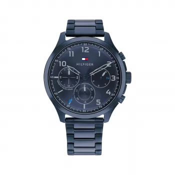 Relógio de quartzo Tommy Hilfiger Damon para homem 1791853 44 mm azul silicone