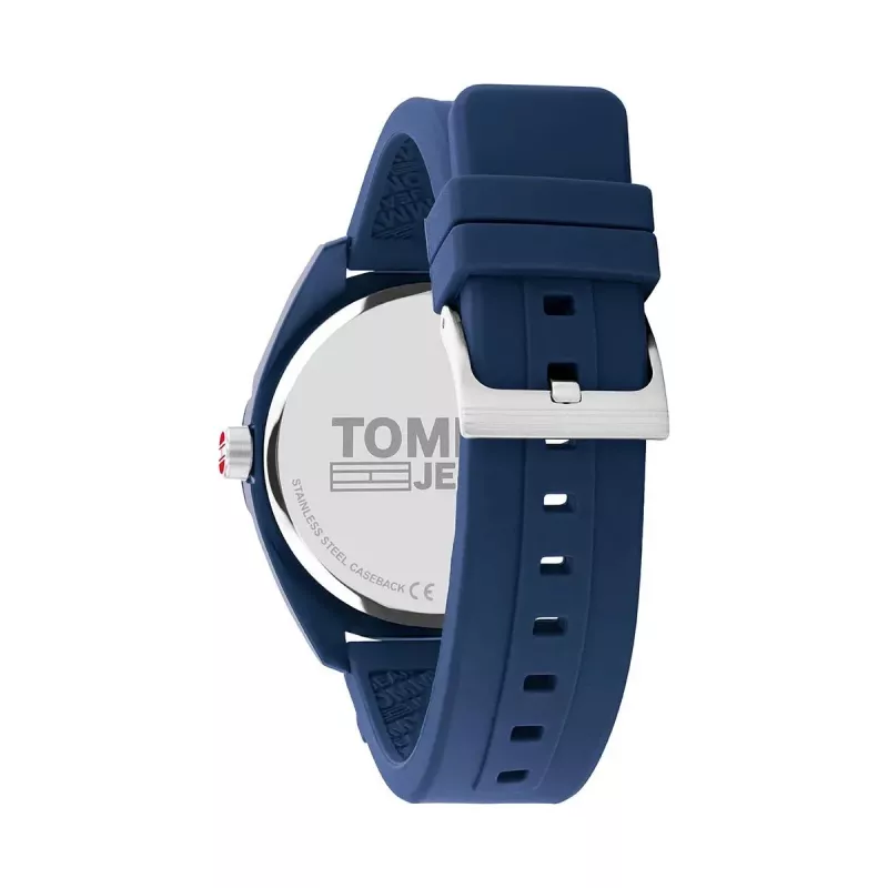 Relógio Tommy Hilfiger homem Damon quartzo 1791927 45mm mostrador azul bracelete de malha de aço inoxidável