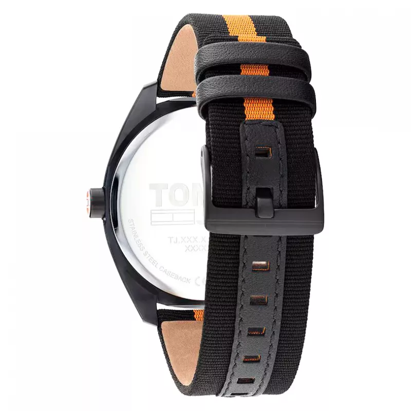 Relógio de quartzo de homem Tommy Hilfiger Damon 1792042 45 mm aço inoxidável mostrador azul