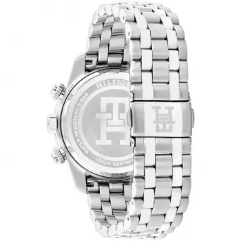 Relógio de quartzo de homem Tommy Hilfiger Damon 1792185 41mm mostrador azul aço inoxidável