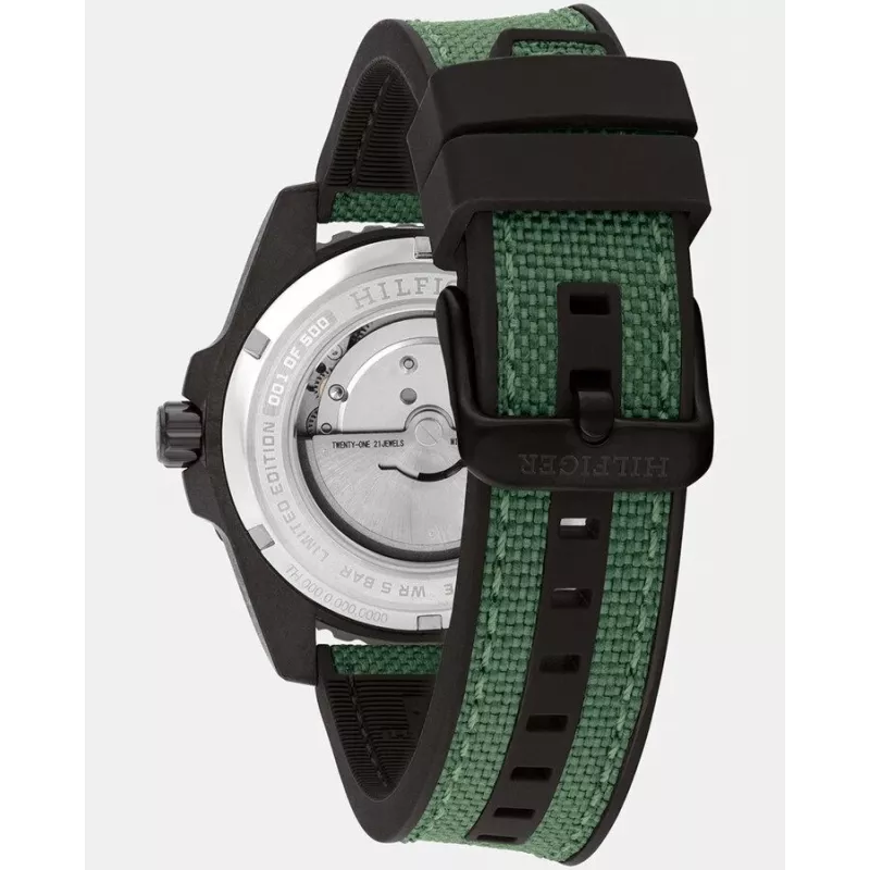 Relógio de quartzo de homem Tommy Hilfiger Daniel 1792161 42mm mostrador azul pele castanha