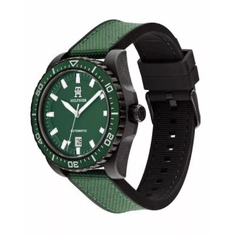 Relógio de quartzo de homem Tommy Hilfiger Daniel 1792161 42mm mostrador azul pele castanha