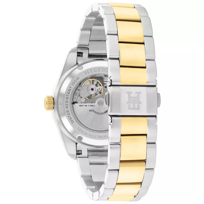Tommy Hilfiger relógio de quartzo de homem Deacon 40mm mostrador azul malha de aço inoxidável