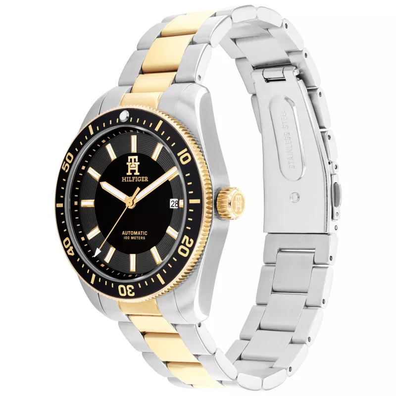 Tommy Hilfiger relógio de quartzo de homem Deacon 40mm mostrador azul malha de aço inoxidável