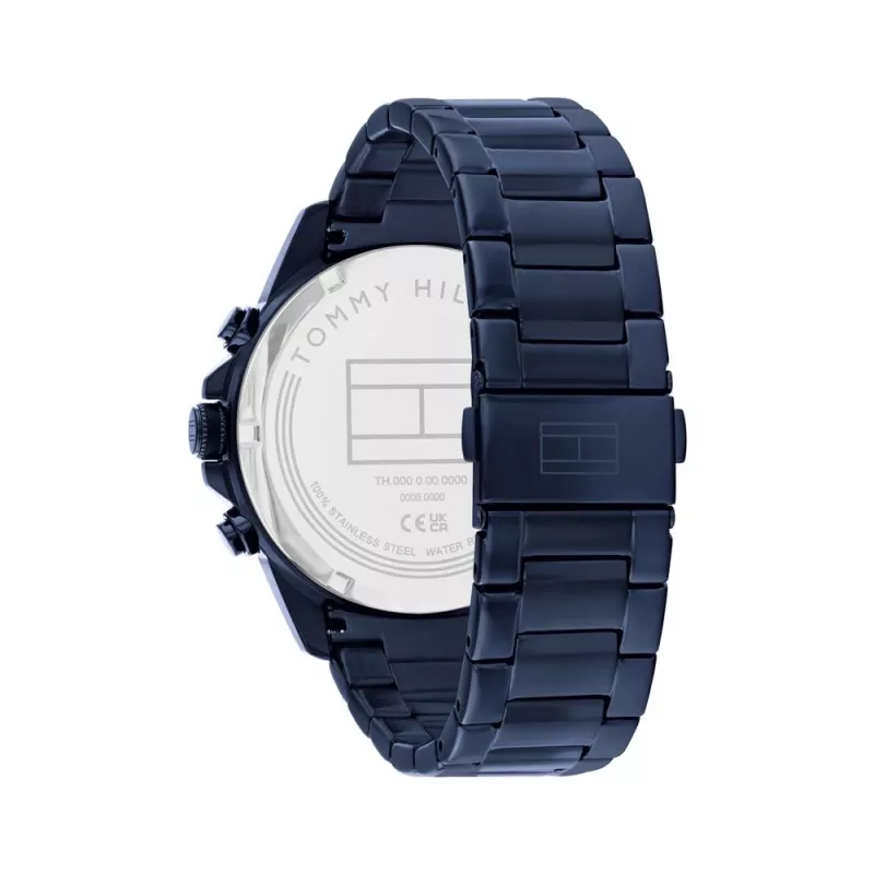 Relógio de quartzo de homem Tommy Hilfiger Decker 1710652 46mm mostrador azul aço inoxidável