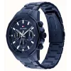 Relógio de quartzo de homem Tommy Hilfiger Decker 1710652 46mm mostrador azul aço inoxidável