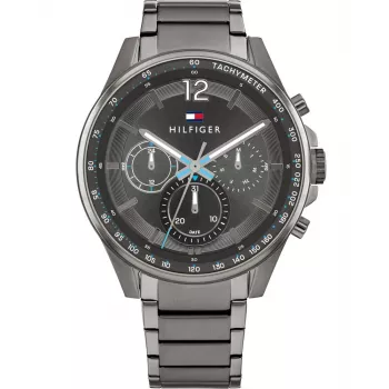 Relógio de quartzo Tommy Hilfiger Decker para homem 1791975 44 mm mostrador azul malha de aço inoxidável