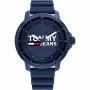 Relógio de homem Tommy Hilfiger Decker quartzo 1792000 46 mm mostrador azul pele castanha