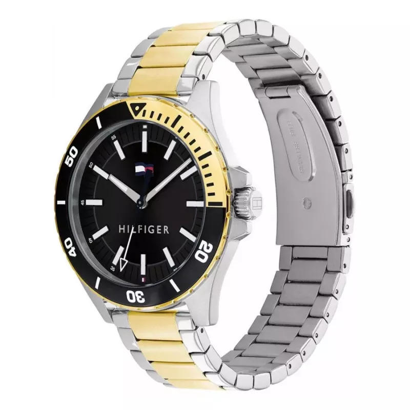 Relógio de quartzo para homem Tommy Hilfiger Decker 1792013 43mm mostrador azul pele castanha