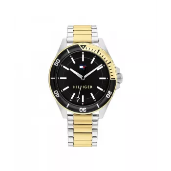 Relógio de quartzo para homem Tommy Hilfiger Decker 1792013 43mm mostrador azul pele castanha