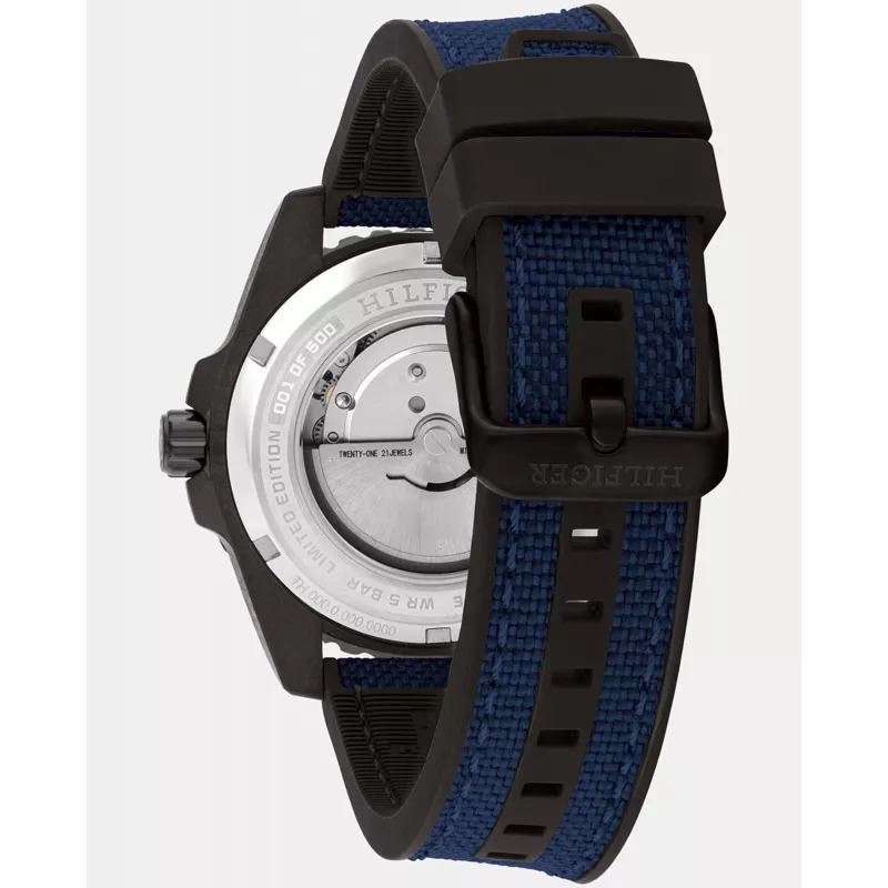 Relógio de quartzo de homem Tommy Hilfiger Decker 1792160 42mm aço inoxidável mostrador azul