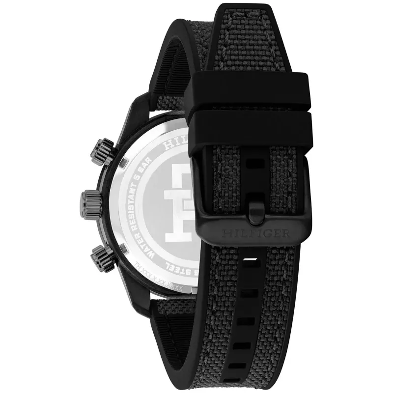 Tommy Hilfiger relógio de quartzo de homem Decker 1792182 41mm mostrador azul pele castanha