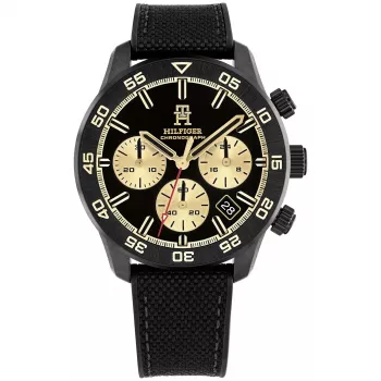 Tommy Hilfiger relógio de quartzo de homem Decker 1792182 41mm mostrador azul pele castanha