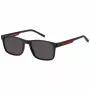 TOMMY HILFIGER óculos de sol de homem TH2089S003IR quadrados armação preta lentes cinzentas 56mm