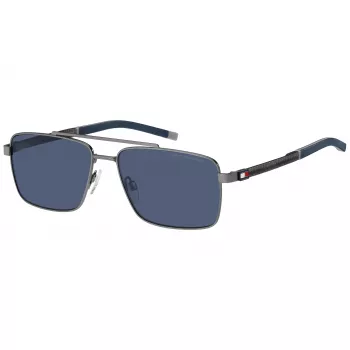 Óculos de sol de homem Tommy Hilfiger TH-2078-S-R80 - armação preta, lentes cinzentas 58/16/145 mm