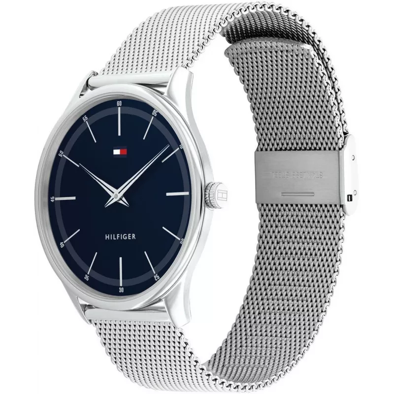Relógio de quartzo de homem TOMMY HILFIGER TH Sport 40mm mostrador azul bracelete de pele castanha 1710468