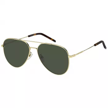 Óculos de sol retangulares de homem Tommy Hilfiger TH2111GSJ5G - armação preta brilhante, lentes cinzentas, 60/16/150 mm