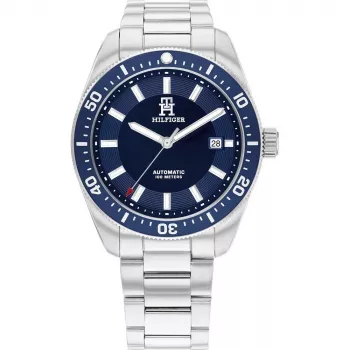 Tommy Hilfiger Relógio Homem 1710591 40mm Aço Inoxidável Mostrador Azul Pele Castanha