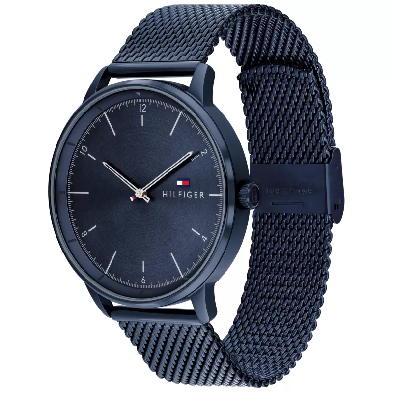 Relógio Tommy Hilfiger para homem 1791841 43mm aço inoxidável mostrador azul