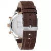 Relógio de homem Tommy Hilfiger 1791987 44 mm caixa de aço inoxidável pulseira de couro castanha mostrador azul