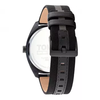 Tommy Hilfiger relógio de homem 1792039 45 mm mostrador azul couro castanho