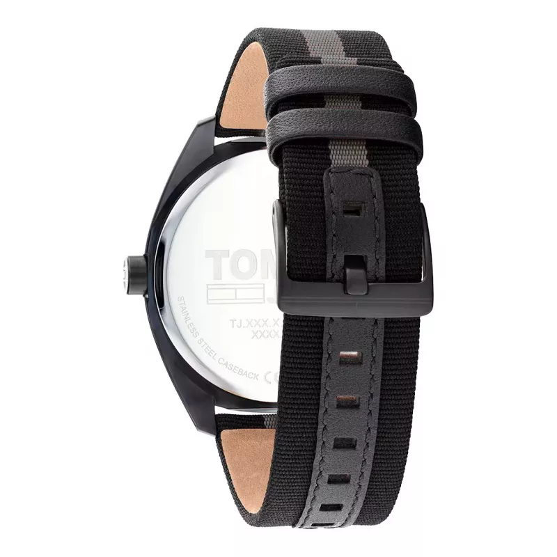 Tommy Hilfiger relógio de homem 1792039 45 mm mostrador azul couro castanho