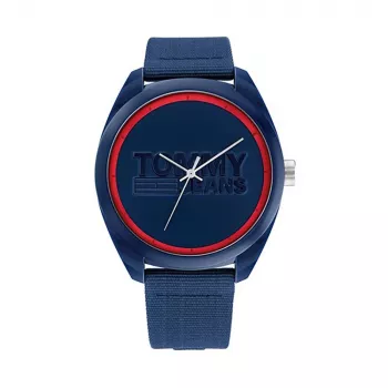 Tommy Hilfiger Relógio Homem 1792041 45 mm Mostrador Azul Pulseira de Pele Castanha