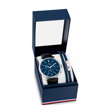 Relógio Tommy Hilfiger para homem 2770161 - mostrador azul de 44mm, bracelete de aço inoxidável