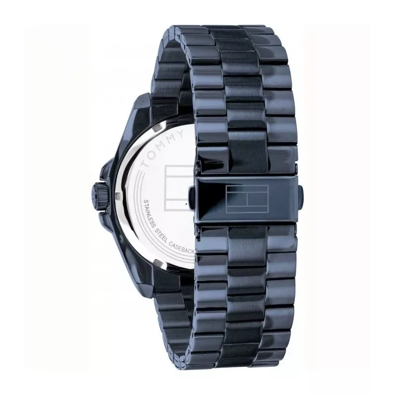 Tommy Hilfiger Relógio de homem TH1791689 44mm Mostrador azul Pulseira em pele castanha