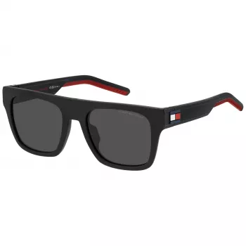 TOMMY HILFIGER TH-1976-S-BLX óculos de sol de homem, armação preta, lentes cinzentas, 52/19/145 mm
