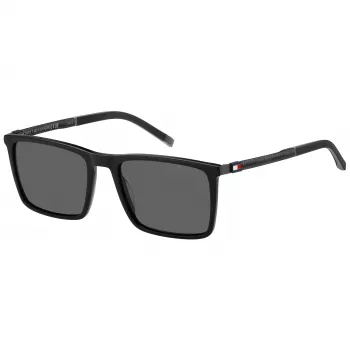 Óculos de sol de homem TOMMY HILFIGER TH-2077-S-807, armação preta, lentes cinzentas, 55/19/145 mm