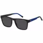 Óculos de sol retangulares de homem TOMMY HILFIGER TH-2144-S-D51 - armação em acetato preta, lentes em policarbonato cinzentas 55/19/145 mm