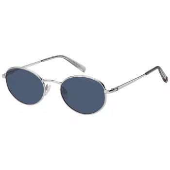Óculos de sol unissexo Tommy Hilfiger TH-2219-S-010 - armação de acetato preta, lentes de policarbonato cinzentas, proteção UV400, 55/21/145 mm