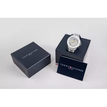 Relógio Tommy Hilfiger unissexo 1782707 40mm malha de aço inoxidável mostrador azul