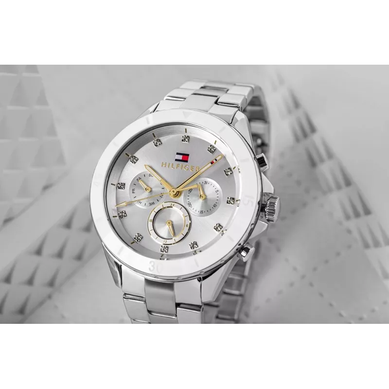 Relógio Tommy Hilfiger unissexo 1782707 40mm malha de aço inoxidável mostrador azul