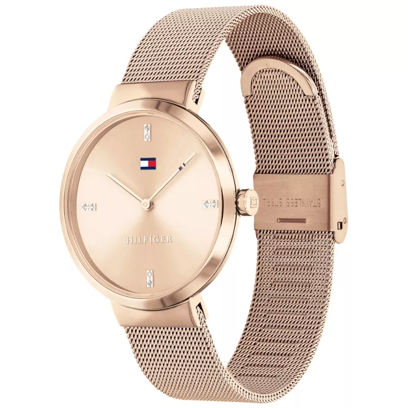 Relógio Tommy Hilfiger mulher 1782218 quartzo analógico 35mm prateado aço inoxidável malha