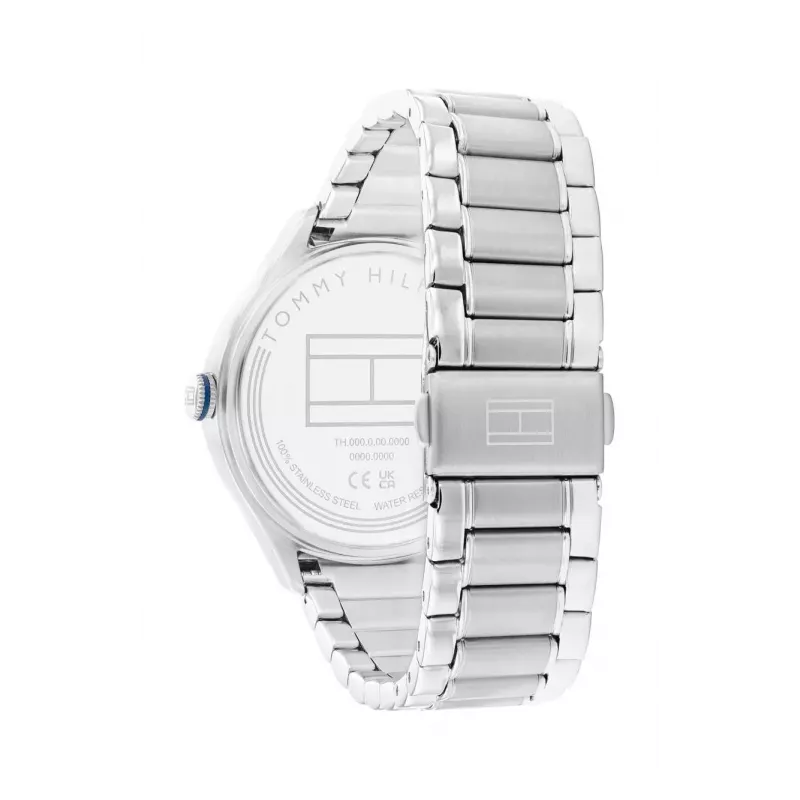 Tommy Hilfiger Relógio de mulher Blake quartzo analógico 40mm prata malha de aço inoxidável 1782657