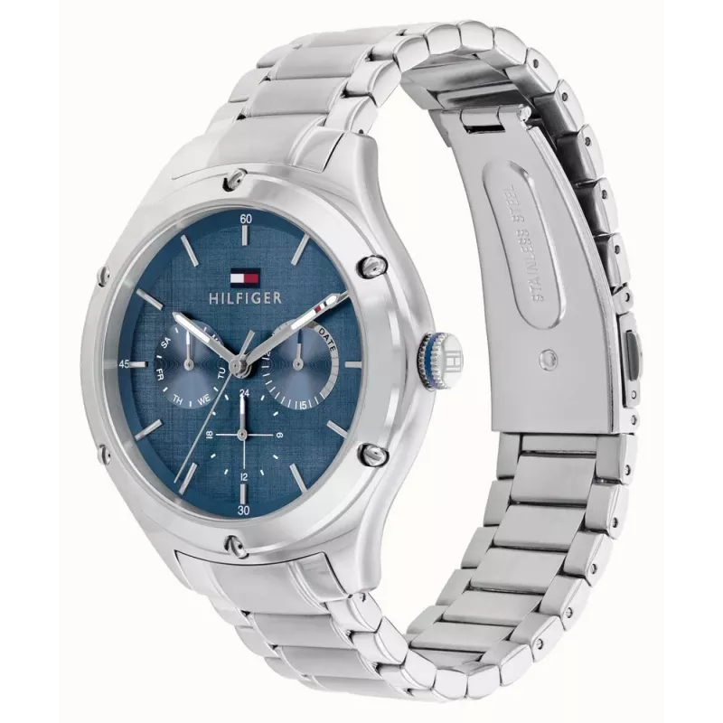 Tommy Hilfiger Relógio de mulher Blake quartzo analógico 40mm prata malha de aço inoxidável 1782657