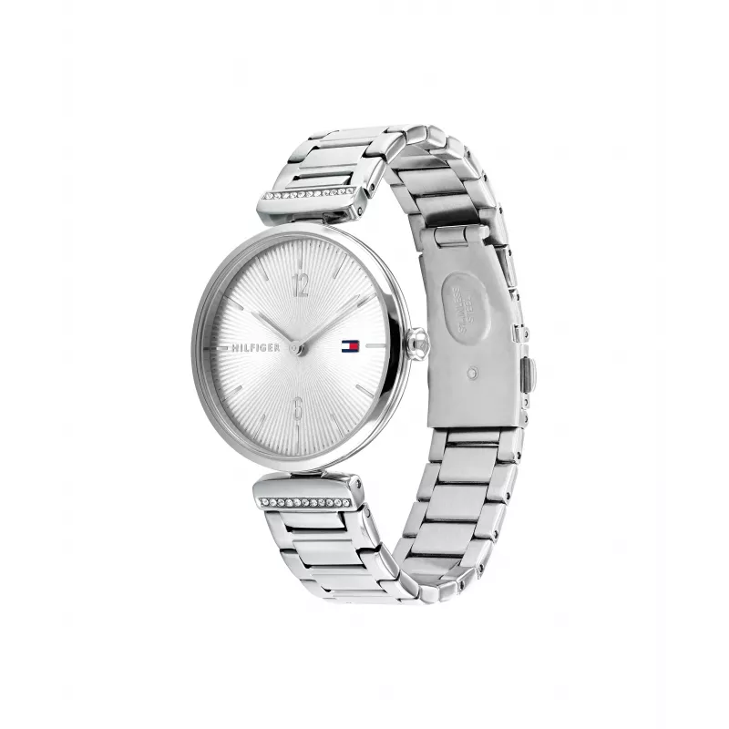 Relógio de quartzo Tommy Hilfiger Blake para mulher 32mm aço inoxidável prateado malha