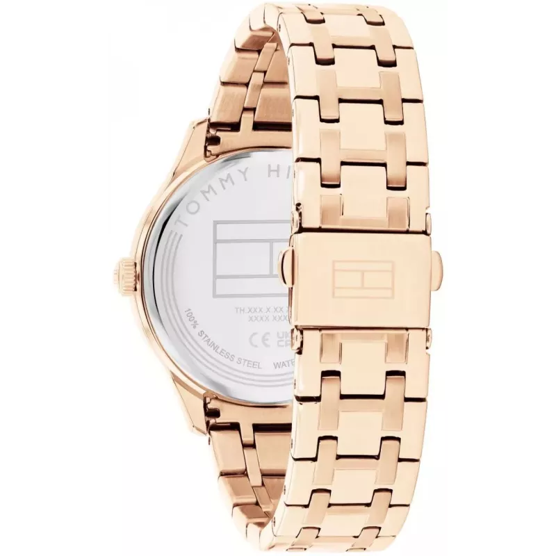 Relógio de quartzo analógico de mulher Tommy Hilfiger Pippa 38mm prateado aço inoxidável 1782752