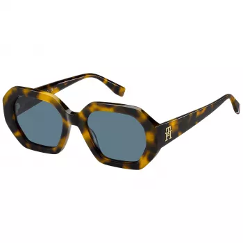 TOMMY HILFIGER Óculos de sol de mulher TH-2155-S-EPZ - Armação de acetato Havana, lentes castanhas degradê, 52 mm