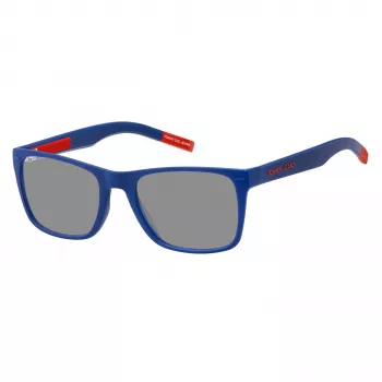 TOMMY JEANS TJ-0045-S-8RU Óculos de sol unissexo - Armação preta, lentes cinzentas 52/19/140 mm