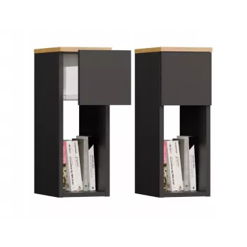 Mesa de cabeceira TOP E SHOP GALAX 20/1S, antracite/artisan